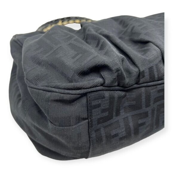 Fendi Large Zucca Black Canvas Monogram Mia Shoulder Bag - Picture 7 of 16